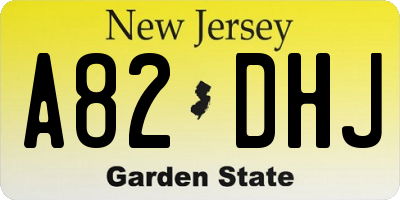 NJ license plate A82DHJ