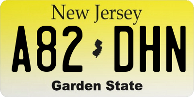 NJ license plate A82DHN