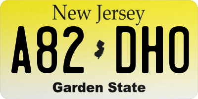 NJ license plate A82DHO