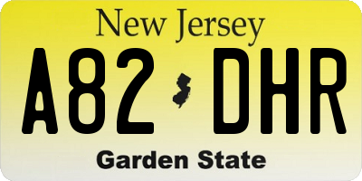 NJ license plate A82DHR
