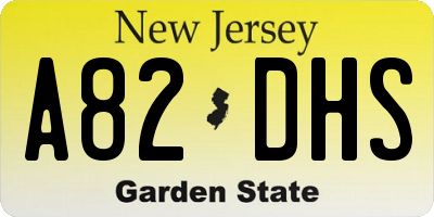 NJ license plate A82DHS