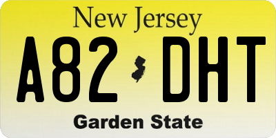 NJ license plate A82DHT