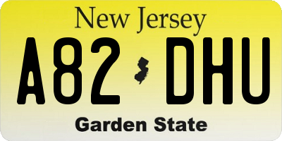 NJ license plate A82DHU