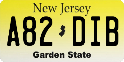 NJ license plate A82DIB