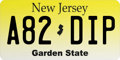 NJ license plate A82DIP