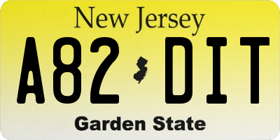 NJ license plate A82DIT