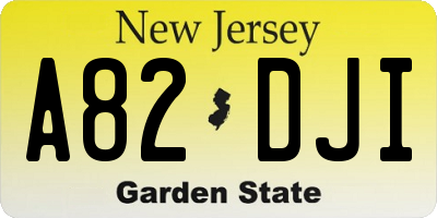 NJ license plate A82DJI