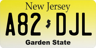 NJ license plate A82DJL