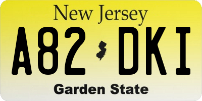 NJ license plate A82DKI