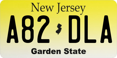 NJ license plate A82DLA