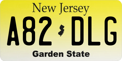 NJ license plate A82DLG
