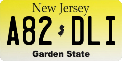 NJ license plate A82DLI