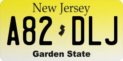 NJ license plate A82DLJ