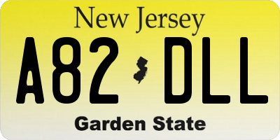 NJ license plate A82DLL