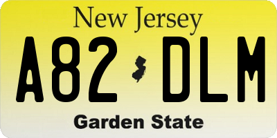 NJ license plate A82DLM