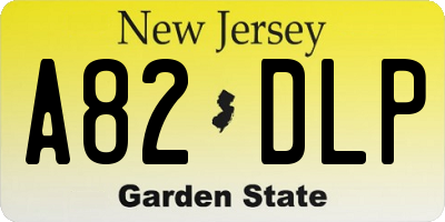 NJ license plate A82DLP