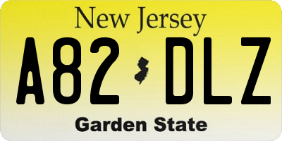 NJ license plate A82DLZ