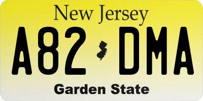 NJ license plate A82DMA