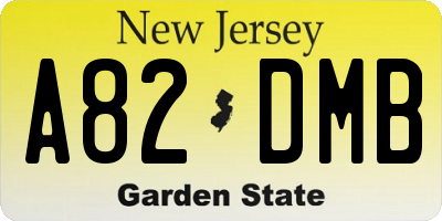 NJ license plate A82DMB