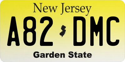 NJ license plate A82DMC