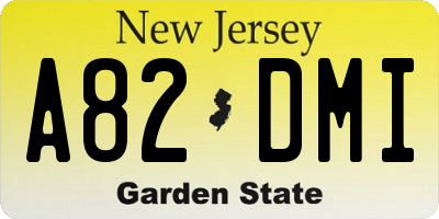 NJ license plate A82DMI
