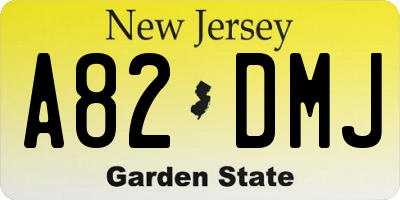 NJ license plate A82DMJ
