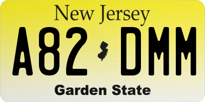 NJ license plate A82DMM