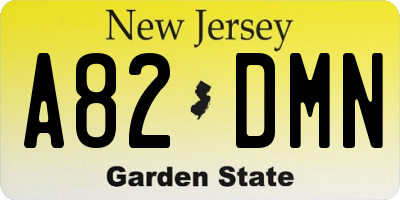 NJ license plate A82DMN