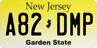 NJ license plate A82DMP