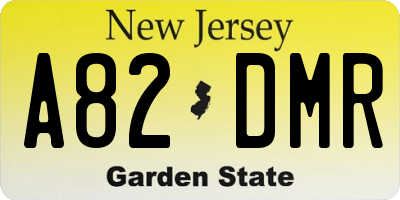 NJ license plate A82DMR