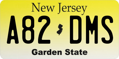 NJ license plate A82DMS