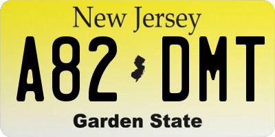 NJ license plate A82DMT