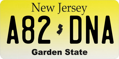 NJ license plate A82DNA