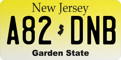NJ license plate A82DNB