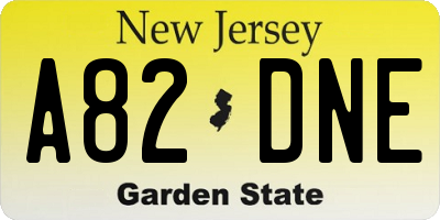 NJ license plate A82DNE