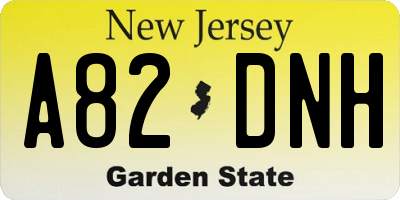 NJ license plate A82DNH