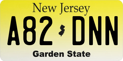 NJ license plate A82DNN