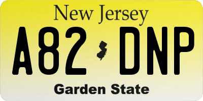NJ license plate A82DNP