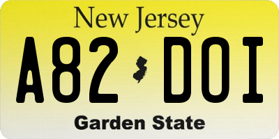 NJ license plate A82DOI