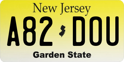 NJ license plate A82DOU
