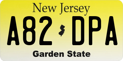 NJ license plate A82DPA