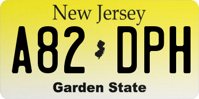 NJ license plate A82DPH
