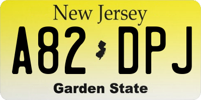 NJ license plate A82DPJ