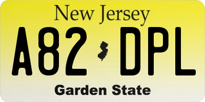 NJ license plate A82DPL