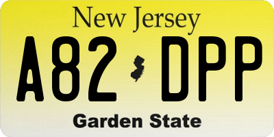 NJ license plate A82DPP