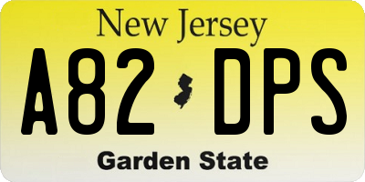 NJ license plate A82DPS