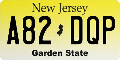 NJ license plate A82DQP