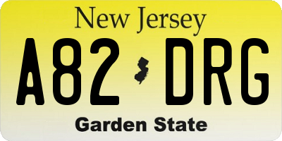 NJ license plate A82DRG