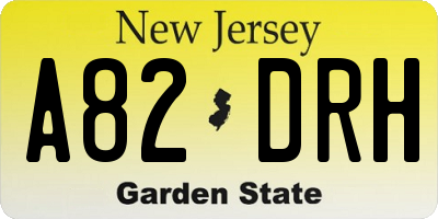 NJ license plate A82DRH