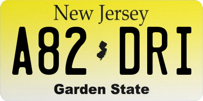 NJ license plate A82DRI